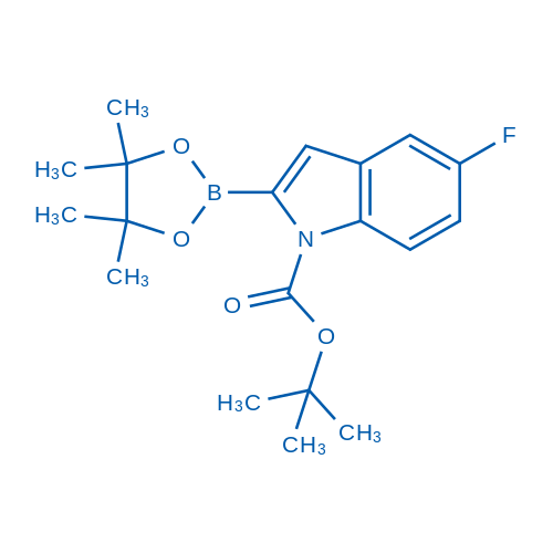 tert-Butyl 5-fluoro-2-(4,4,5,5-tetramethyl-1,3,2-dioxaborolan-2-yl)-1H-indole-1-carboxylate picture