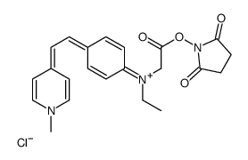 N-ethyl-N-(4-(2-(4-(1-methylpyridino))ethenyl)phenyl)glycine N-hydroxysuccinimide ester structure