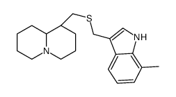 (1R,9aR)-1-[(7-methyl-1H-indol-3-yl)methylsulfanylmethyl]-2,3,4,6,7,8,9,9a-octahydro-1H-quinolizine Structure