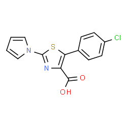 5-(4-Chlorophenyl)-2-(1H-pyrrol-1-yl)-1,3-thiazole-4-carboxylic acid结构式
