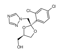 (-)-(2S,cis)-2-(2,4-dichlorophenyl)-2-(1H-1,2,4-triazol-1-ylmethyl)-1,3-dioxolane-4-methanol结构式