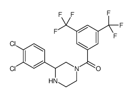 [3,5-bis(trifluoromethyl)phenyl]-[3-(3,4-dichlorophenyl)piperazin-1-yl]methanone Structure