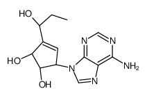 (1S,2R,5R)-5-(6-aminopurin-9-yl)-3-[(1S)-1-hydroxypropyl]cyclopent-3-ene-1,2-diol结构式