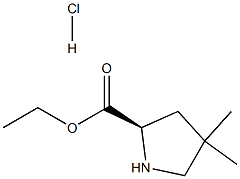 (R)-4,4-Dimethyl-pyrrolidine-2-carboxylic acid ethyl ester hydrochloride Structure