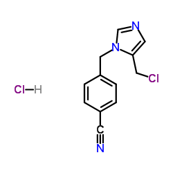 4-{[5-(Chloromethyl)-1H-imidazol-1-yl]methyl}benzonitrile hydrochloride (1:1)结构式