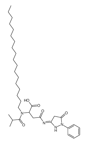 N-(4,5-dihydro-5-oxo-1-phenyl-1H-pyrazol-3-yl)-N2-(2-methylpropionyl)-N2-octadecyl-L-asparagine picture