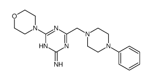 4-morpholin-4-yl-6-[(4-phenylpiperazin-1-yl)methyl]-1,3,5-triazin-2-amine Structure