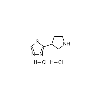 2-(吡咯烷-3-基)-1,3,4-噻二唑盐酸盐结构式