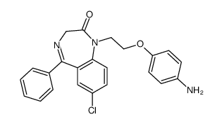 1-[2-(4-aminophenoxy)ethyl]-7-chloro-5-phenyl-3H-1,4-benzodiazepin-2-one结构式
