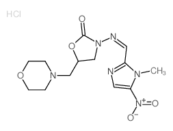 2-Oxazolidinone,3-[[(1-methyl-5-nitro-1H-imidazol-2-yl)methylene]amino]-5-(4-morpholinylmethyl)-,hydrochloride (1:1)结构式