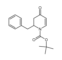 2-benzyl-4-oxo-3,4-dihydro-2H-pyridine-1-carboxylic acid tert-butyl ester结构式