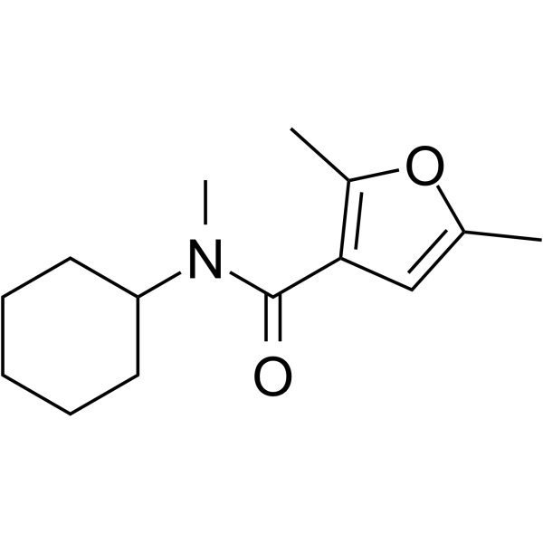 N-环己基-N,2,5-三甲基呋喃-3-甲酰胺结构式