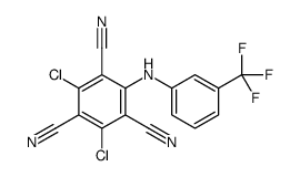 2,4-Dichloro-6-[[3-(trifluoromethyl)phenyl]amino]-1,3,5-benzenetricarbonitrile structure