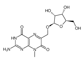 2-Amino-8-methyl-6-[(β-D-ribofuranosyloxy)methyl]-4,7(1H,8H)-pteridinedione结构式