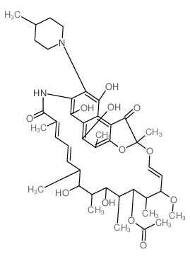Rifamycin,3-[(4-methyl-1-piperidinyl)methyl]- (9CI) structure