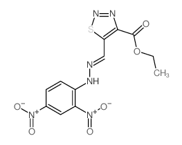 1,2,3-Thiadiazole-4-carboxylicacid, 5-[[2-(2,4-dinitrophenyl)hydrazinylidene]methyl]-, ethyl ester structure