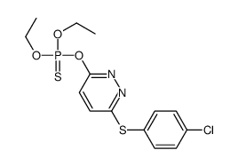 [6-(4-chlorophenyl)sulfanylpyridazin-3-yl]oxy-diethoxy-sulfanylidene-λ5-phosphane结构式