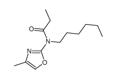 N-hexyl-N-(4-methyl-1,3-oxazol-2-yl)propanamide结构式