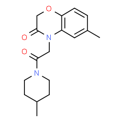 Piperidine, 1-[(2,3-dihydro-6-methyl-3-oxo-4H-1,4-benzoxazin-4-yl)acetyl]-4-methyl- (9CI)结构式