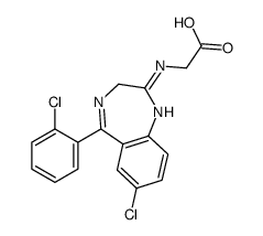 2-[[7-chloro-5-(2-chlorophenyl)-3H-1,4-benzodiazepin-2-yl]amino]acetic acid结构式