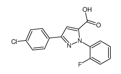 3-(4-CHLOROPHENYL)-1-(2-FLUOROPHENYL)-1H-PYRAZOLE-5-CARBOXYLIC ACID结构式