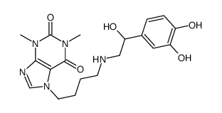 7-[4-[[2-(3,4-Dihydroxyphenyl)-2-hydroxyethyl]amino]butyl]theophyline Structure