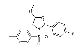 2-(4-fluorophenyl)-5-methoxy-3-(4-methylphenyl)sulfonyl-1,3-oxazolidine结构式