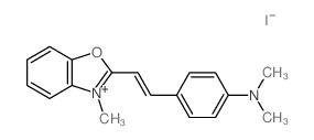 Benzoxazolium, 2-[2-[4-(dimethylamino)phenyl]ethenyl]-3-methyl-, iodide (1:1)结构式