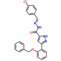 3-[2-(Benzyloxy)phenyl]-N'-[(E)-(4-chlorophenyl)methylene]-1H-pyrazole-5-carbohydrazide结构式