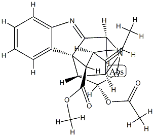 (5S)-5-(Acetyloxy)-4,5-epoxy-6α,21α-cyclo-4,5-secoakuammilan-17-oic acid methyl ester Structure