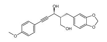 5-(4-methoxyphenyl)-2-(3,4-methylenedioxyphenyl)methyl-4-pentyne-1,3-diol结构式