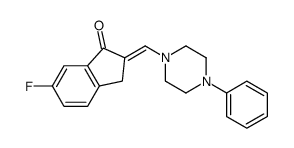 (2E)-6-fluoro-2-[(4-phenylpiperazin-1-yl)methylidene]-3H-inden-1-one Structure