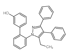 2'-(5-乙基-3,4-二苯基-吡唑-1-基)-联苯-3-醇结构式