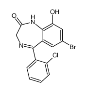 7-bromo-5-(2-chlorophenyl)-9-hydroxy-1,3-dihydro-2H-benzo[e][1,4]diazepin-2-one结构式