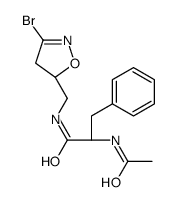 (2S)-2-acetamido-N-[(3-bromo-4,5-dihydro-1,2-oxazol-5-yl)methyl]-3-phenylpropanamide结构式
