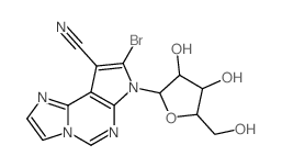 7H-Imidazo(1,2-c)pyrrolo(3,2-e)pyrimidine-9-carbonitrile, 8-bromo-7-pentofuranosyl- Structure