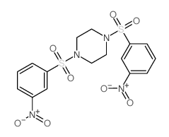 1,4-bis[(3-nitrophenyl)sulfonyl]piperazine structure