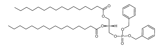 [R,(+)]-1-O,2-O-Dipalmitoyl-L-glycerol 3-(phosphoric acid dibenzyl) ester结构式