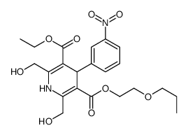 2-propoxyethyl ethyl 2,6-bis(hydroxymethyl)-4-(3-nitrophenyl)-1,4-dihy dropyridine-3,5-dicarboxylate structure