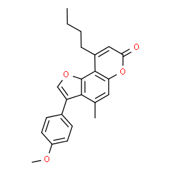 9-butyl-3-(4-methoxyphenyl)-4-methylfuro[2,3-f]chromen-7-one结构式