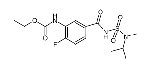 N-{4-fluoro-3-[(ethoxycarbonyl)-amino]-benzoyl}-N'-iso-propyl-N'-methylsulfamide结构式