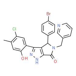 4-(4-bromophenyl)-3-(5-chloro-2-hydroxy-4-methylphenyl)-5-(pyridin-3-ylmethyl)-4,5-dihydropyrrolo[3,4-c]pyrazol-6(2H)-one structure