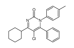 5-chloro-4-cyclohexyl-1-(4-methylphenyl)-6-phenylpyrimidin-2-one结构式