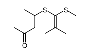 4-(2-methyl-1-methylsulfanylprop-1-enyl)sulfanylpentan-2-one Structure