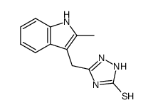 2-Methyl-3-(3-mercapto-s-triazol-5-ylmethyl)indole Structure
