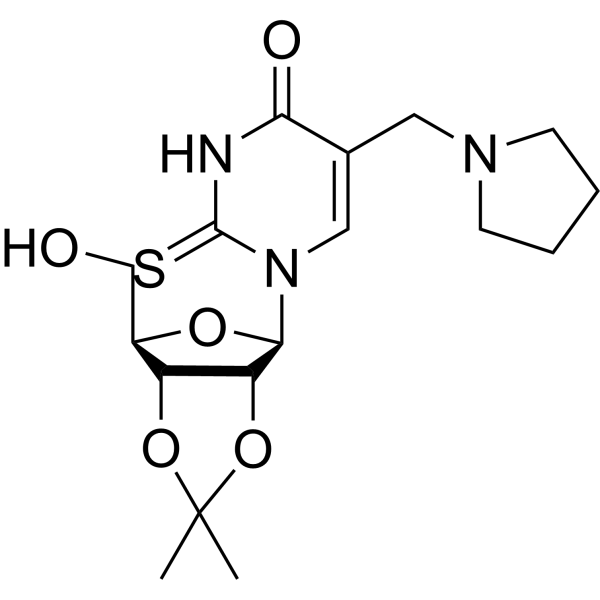 2',3'-O-isopropylidene-5-pyrrolidinomethyl-2-thiouridine结构式