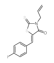 5-[(4-iodophenyl)methylidene]-3-prop-2-enyl-2-sulfanylidene-thiazolidin-4-one structure