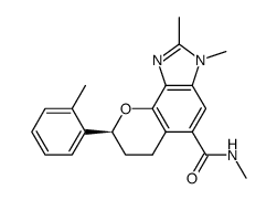 (8S)-N,2,3-trimethyl-8-(2-methylphenyl)-3,6,7,8-tetrahydrochromeno[7,8-d]imidazole-5-carboxamide结构式