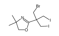 2-(1-bromo-3-iodo-2-(iodomethyl)propan-2-yl)-4,4-dimethyl-4,5-dihydrooxazole结构式