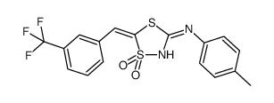 [1,1-dioxo-5-(3-(trifluoromethyl)benzylidene)-1λ6-[1,4,2]dithiazolidin-3-ylidene]-p-tolyl-amine结构式